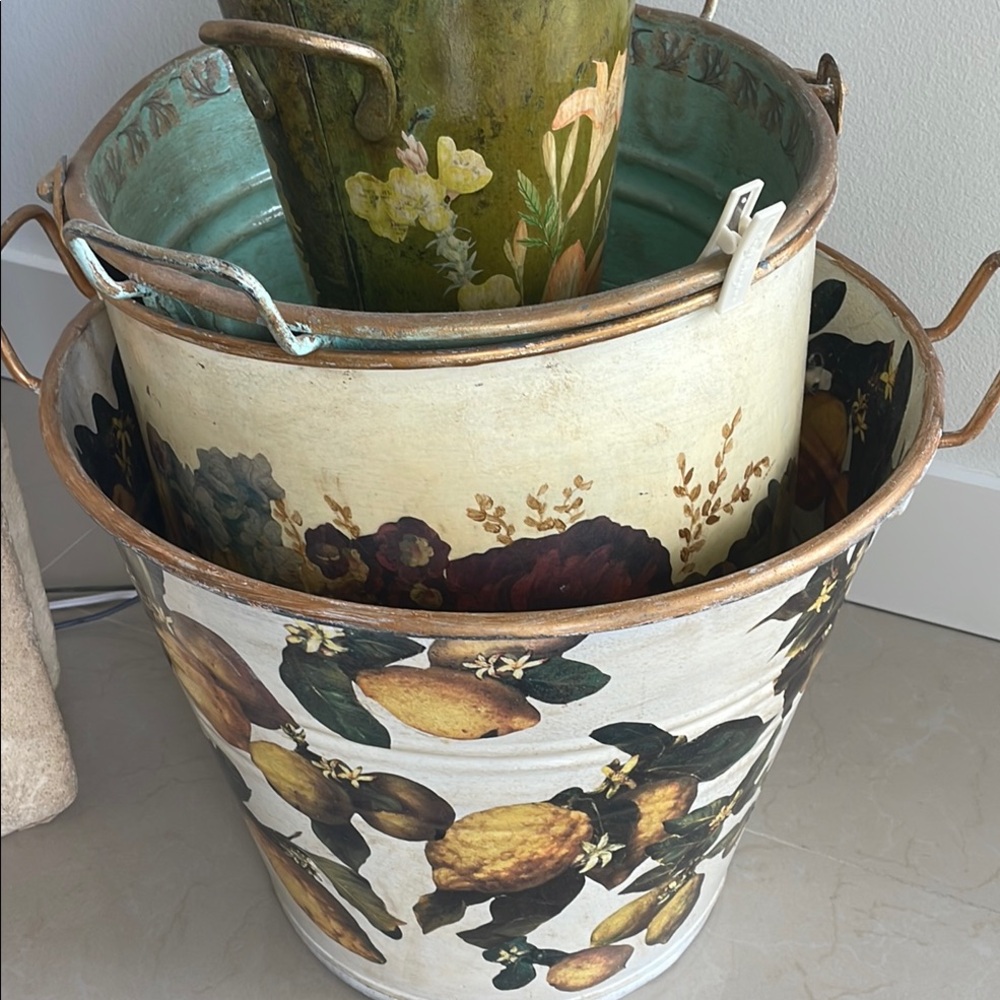 Green and White Accent Baskets & Bins Set